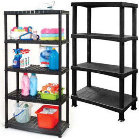 1 x 4 Tier Plastic Shelving Units Great For Storage Home & Garage