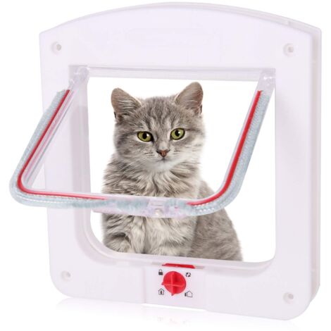 1 x 4-Wege-Magnetverschluss, Katzenklappe für Katzen, große Hunde, 22 x 20 x 3 cm, Hunde-/Katzentür/Haustierklappe, Innenwandfenster, Innen- und Außen-Magnetverschluss, einfache Montage mit Teleskopra