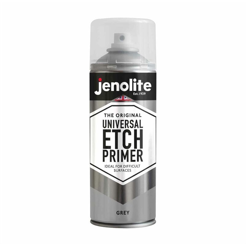 Jenolite - 1 x 400ml Aerosol Universal Etch Primer - Grey - High Performance Primer For Difficult Surfaces