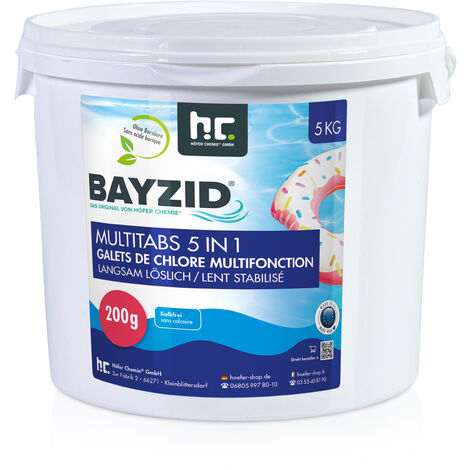 4 x 5 kg BAYZID® Multitabs 200g 5in1 für Pools