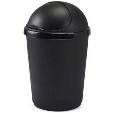 1 x 50L Black Kitchen Bullet Bin With Roll Open Lid