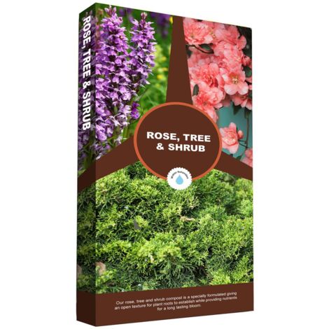 1 x 60L Rose Tree & Shrub Compost Gardening Soil For Small & Large Plants
