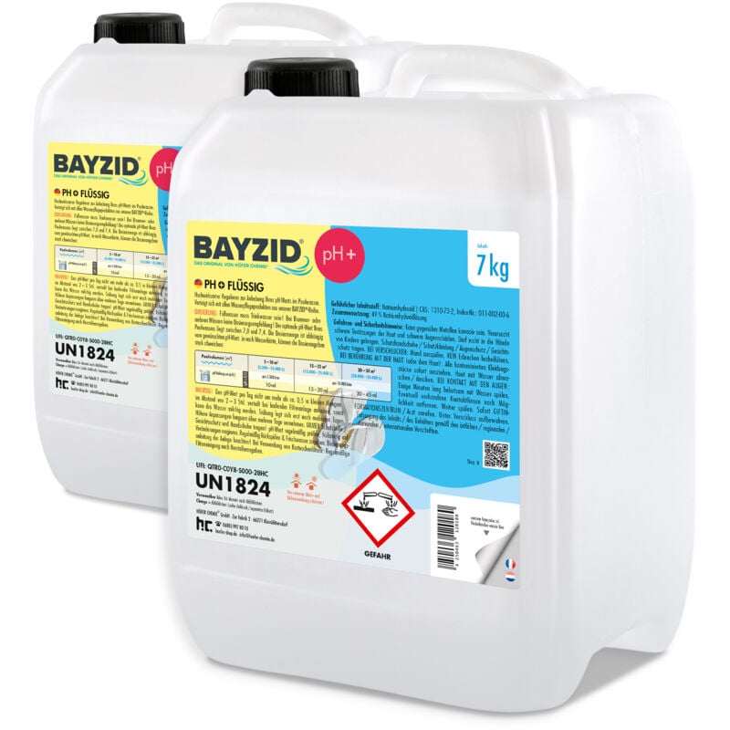Höfer Chemie Gmbh - 2 x 7 kg (14 kg) bayzid pH plus liquide - pour une valeur de pH optimale et une excellente qualité de l'eau