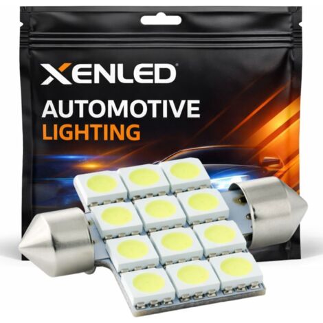 1 x AMPOULE 12 LEDS SMD - Navette C5W C7W 37mm - Ampoule de plafonnier LED Blanc