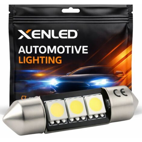 1 x AMPOULE 3 LEDS SMD CANBUS - Navette C5W - C7W 37mm 12V Lampe de signalisation BLANC