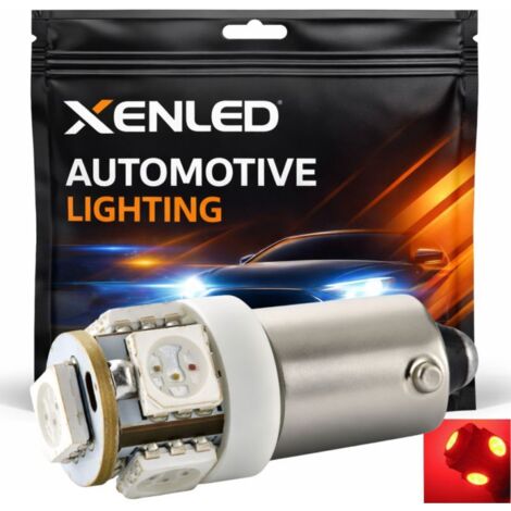 1 x AMPOULE 5 LED ROUGE - T4W BA9S - 24V - feux de gabarit camion