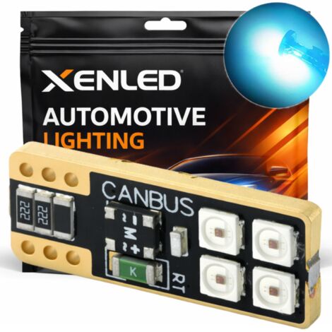 1 x AMPOULE W5W 4-LED BLEU GLACIAL Super Canbus 176Lms XENLED