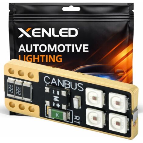1 x AMPOULE W5W 4-LED BLEU Super Canbus 53Lms XENLED