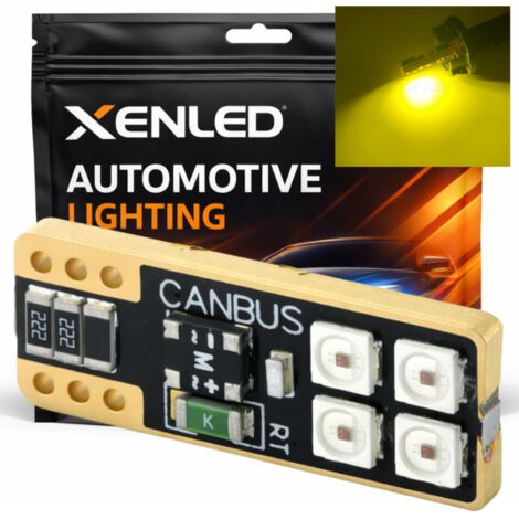 1 x AMPOULE W5W 4-LED JAUNE Super Canbus 208Lms XENLED