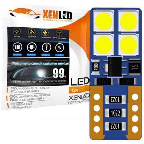 1 x AMPOULE W5W 4-LED ONESIDE Super Canbus 420Lms XENLED - GOLD - Blanc - Sans erreur