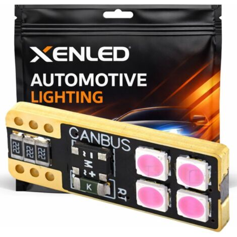 1 x AMPOULE W5W 4-LED ROSE Super Canbus 160Lms XENLED