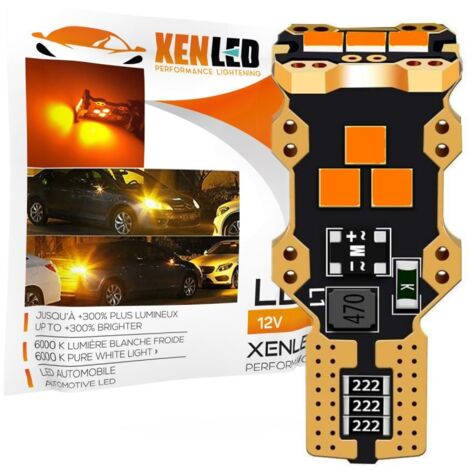 1 x AMPOULE WY16W T15 LED Super Canbus 370Lms XENLED - ORANGE Sans erreur au tableau de bord