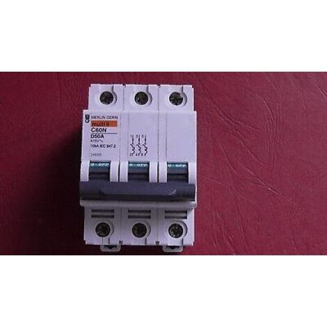 1 x C60N 3P D 50A   MERLIN-GERIN  24608 DISJONCTEUR ( SCHNEIDER )