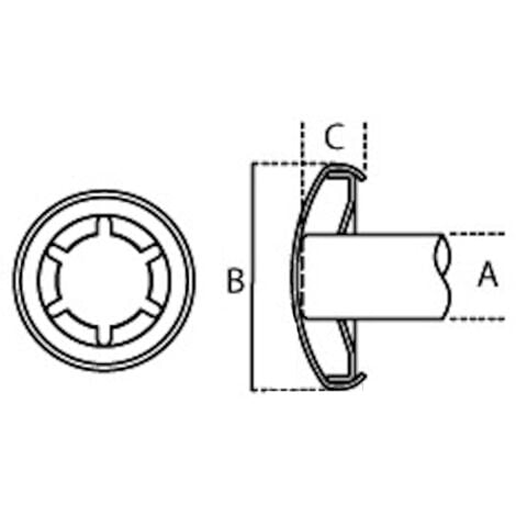 2GT ROUES ET ROULETTES 1 x Calotte autobloquante diamètre 8 mm