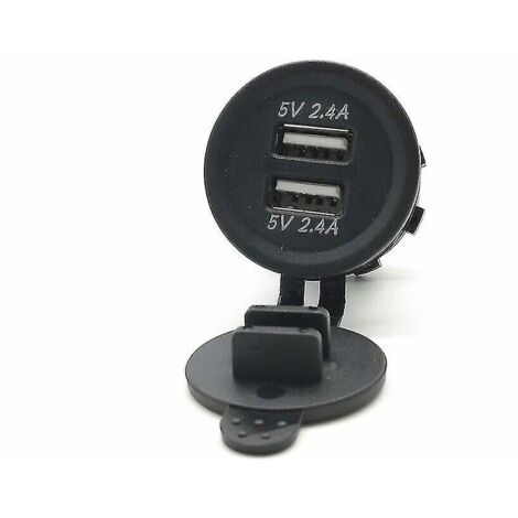 1 x Chargeur de module de prise double USB C-line 12 V pour camping-car, caravane et fourgon aménagé (noir) (1 pièce)