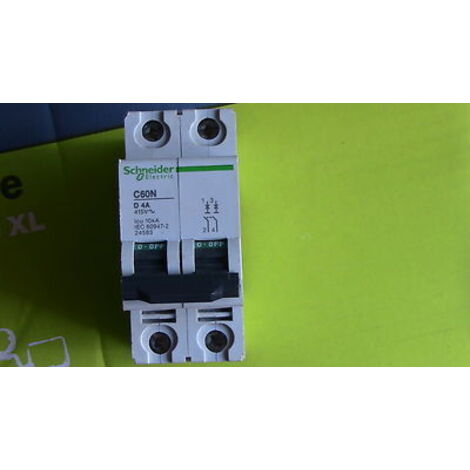 1 x DISJONCTEUR C60N 2P 2 Poles D4 4A SCHNEIDER 24583