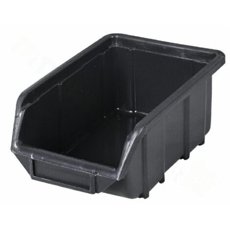 1 x Eco M Negro apilables Cajas de almacenamiento caja de plástico 155x240x125