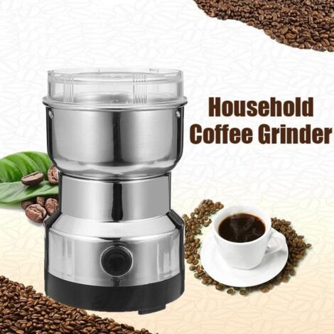 1 x Electric coffee grinder, stainless steel, multi-functional grinder for spices/nuts/grains, for home and office use