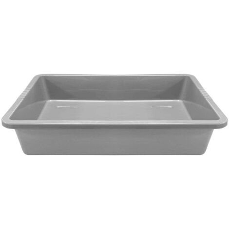 1 x Grey Deep Multipurpose Plastic Rectangular Household Trays