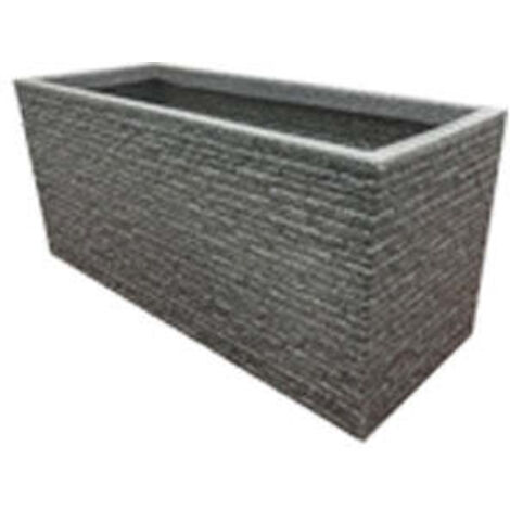 1 x Lazio Trough Large Garden Flower Planters In Pewter Grey