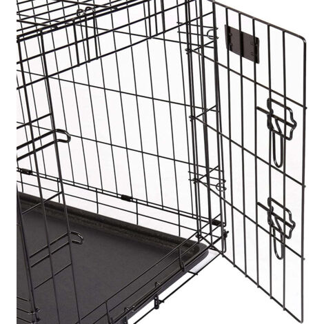 1 x Medium (75x54x47cm) 2 Door Folding Dog/Puppy Cage Carrier With Plastic Tray