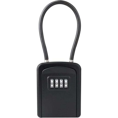1 x Portable Key Safe Combination Protection Box Hanging Key Box Key Lock Box Security Box Black