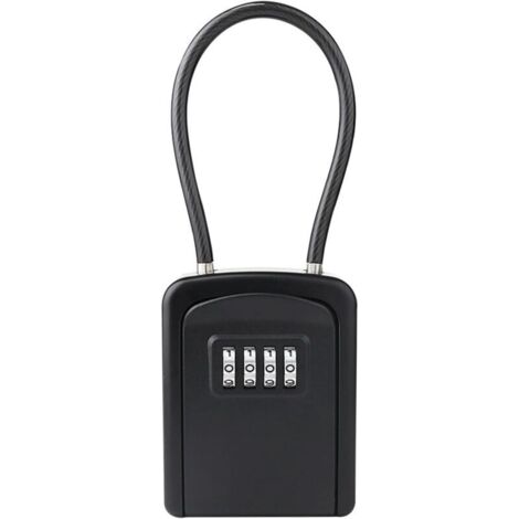 1 x Portable Key Safe Combination Protection Box Hanging Key Box Key Lock Box Security Box Black