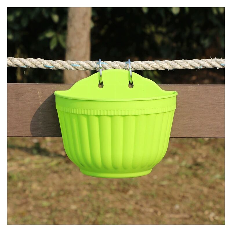 1 x Pot de fleurs pour décoration de balcon de jardin extérieur, vert 21 cm