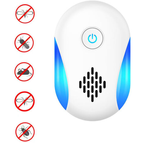 1 x Repelente ultrasónico de plagas, repelente ultrasónico para interiores de mosquitos y arañas, estándar europeo, color blanco