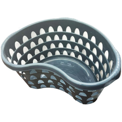 1 x Slate Blue Linen Storage Large Plastic Hipster Washing Tub Baskets