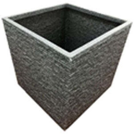 1 x SLATE Sqaure Planter Large Garden Flower Planters In Pewter Grey