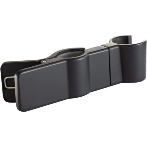 1 x Supporto per doccetta, Supporto per soffione doccia nero, Supporto per soffione doccia per asta doccia senza foratura, Morsetto per soffione doccia regolabile a 35°