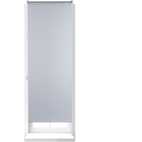 1 x Thermo Verdunklungsrollo, Hitzeschutz, Fenster Seitenzugrollo, Klemmfix ohne bohren, 60x160, Stoff 56 cm, weiß