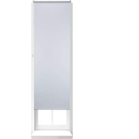 1 x Thermo Verdunklungsrollo, Hitzeschutz, Fenster Seitenzugrollo, Klemmfix ohne bohren, 70x210, Stoff 66 cm, weiß