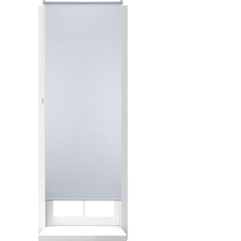 1 x Thermo Verdunklungsrollo, Hitzeschutz, Fenster Seitenzugrollo, Klemmfix ohne bohren, 80x210, Stoff 76 cm, weiß