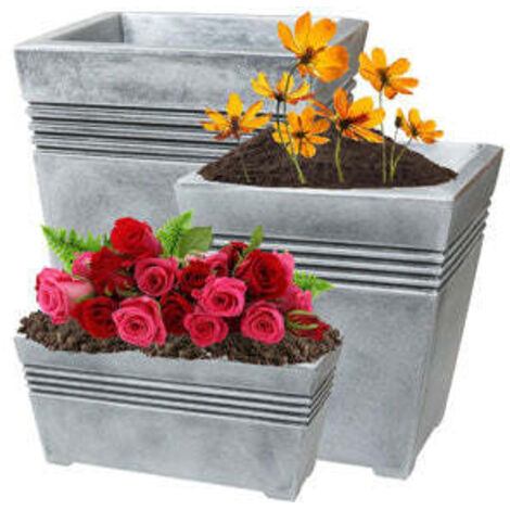 1 x Venice Tall Grey Garden Planters