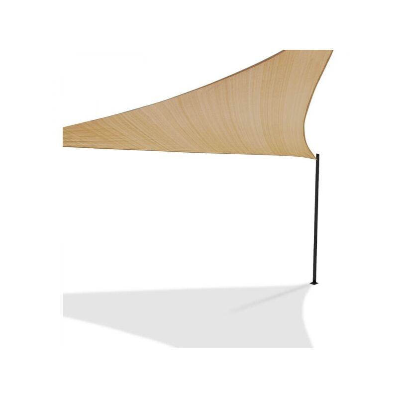 1 x Voile d'ombrage triangulaire 3x3x3M Beige avec kit de montage