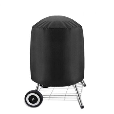 1 x wasserdichte Grillabdeckung für den Außenbereich, runde Grillabdeckung 58 x 77 cm, Schwarz (58 x 77 cm)
