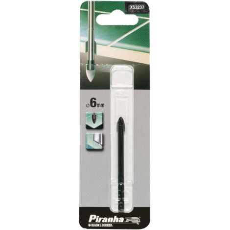 1 x X53237 verre piranha et pointe en cA ramique Pointes B&ampD Black &amp Decker 6 mm