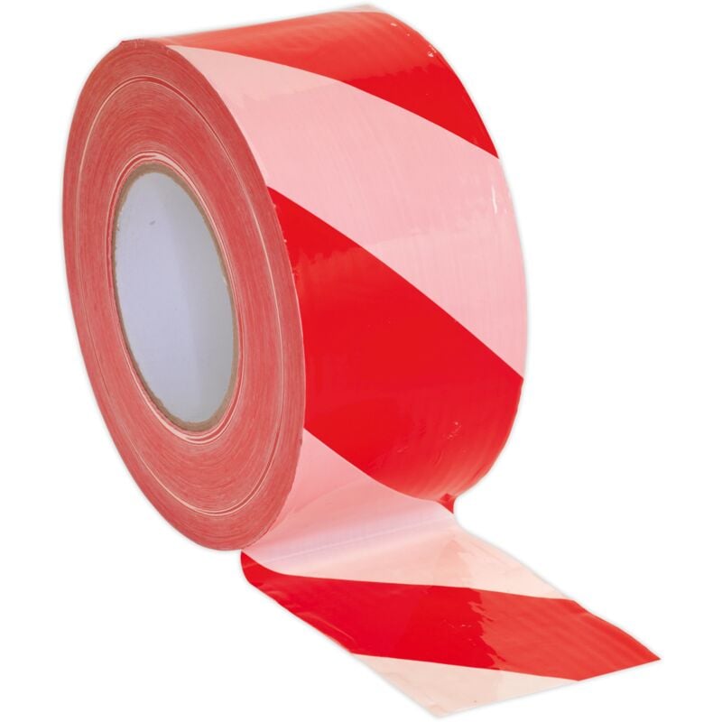 1 x Yuzet Barrier Warning Tape non Adhesive Red/White 75mm x 500m Cordon - Red/White