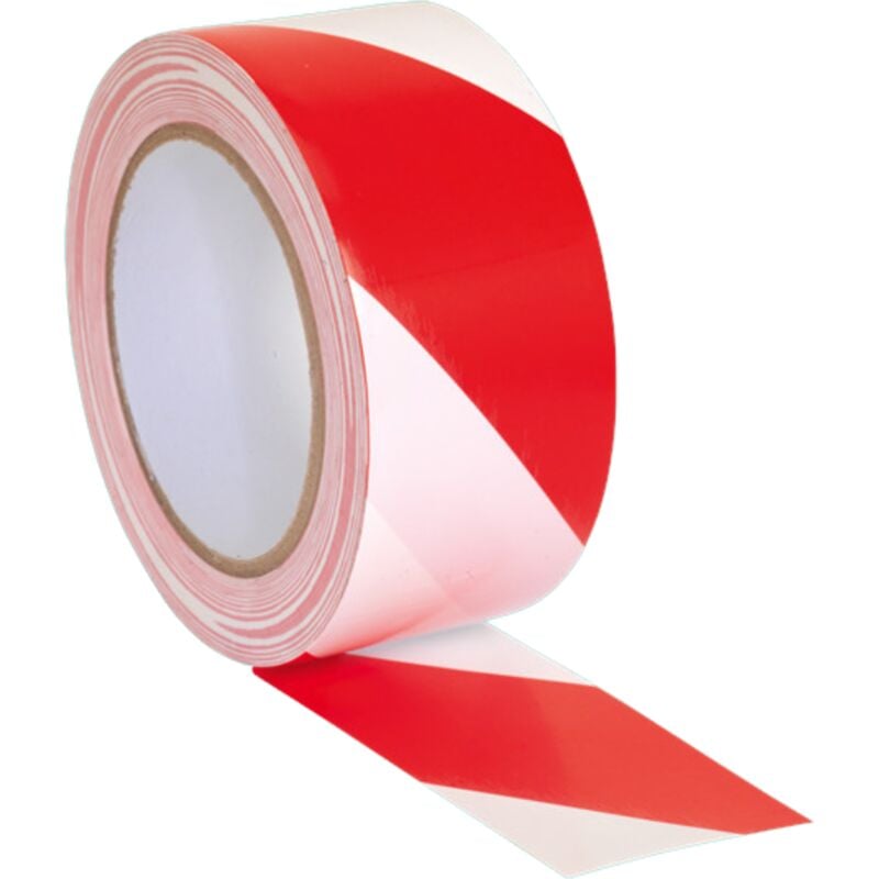 1 x Yuzet Hazard Warning Tape Self Adhesive Red/White 50mm x 33m - Red/White