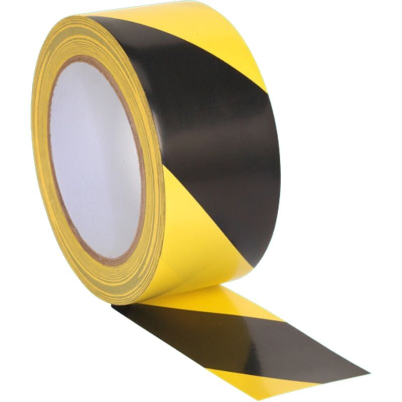 1 x Yuzet Hazard Warning Tape Self Adhesive Black/Yellow 50mm x 33m - Black/Yellow
