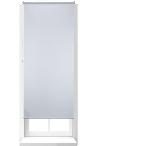 1 xThermo Verdunklungsrollo, Hitzeschutz, Fenster Seitenzugrollo, Klemmfix ohne bohren, 90x210, Stoff 86 cm, weiß
