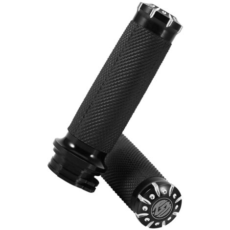 1-Zoll-Motorradlenkergriffe für Softail Cruiser Chopper, Schwarz
