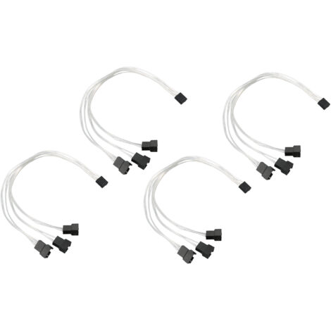 1-zu-3-PWM-Splitterkabel für PC-Lüfter, 4-poliges Silber-Kupfer-Verlängerungskabel, Computerkühlung