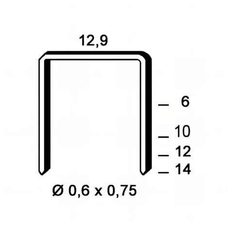 10 000 agrafes galvanisées PM-14 - 12,9 x 14 x D. 0,6 x 0,75 mm - 6PM141 - Alsafix