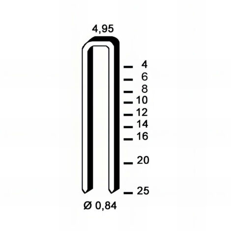 10 000 agrafes galvanisées TB-12 - 4,95 x 12 x D. 0,84 mm - 6TB121 - Alsafix