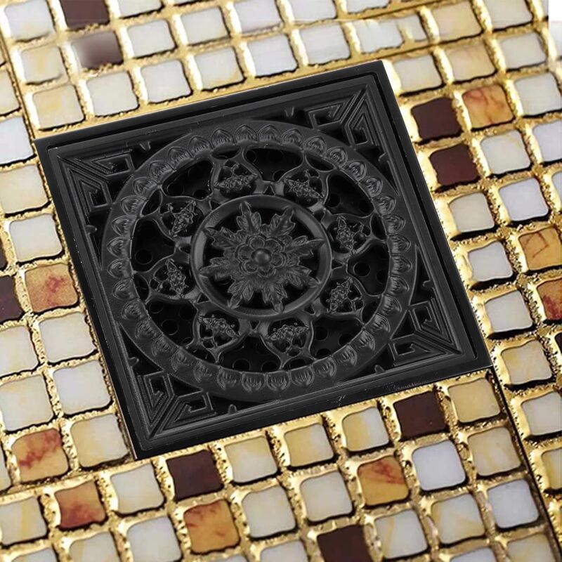 10 10 cm Tout Cuivre Drain de Sol de Salle de Bain Drain de Sol Invisibles Anti-Odeur Modèle Vintage Couvercle de Drain de Sol pour Douche Cuisine