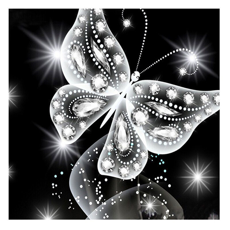 

10 * 10 pulgadas / 25 * 25 cm DIY 5D Kit de pintura de diamantes Mariposa Resina Diamante de imitacion Mosaico Bordado Punto de cruz Artesania