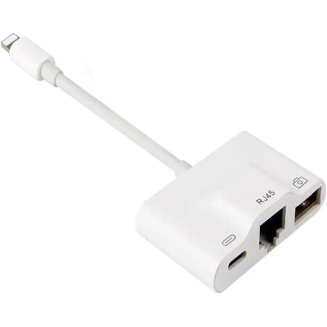10/100-Mbit/s-Lightning-auf-RJ45-Ethernet-LAN-Netzwerkadapter für iPhone/iPad mit 8-poligem Lightning-Anschluss